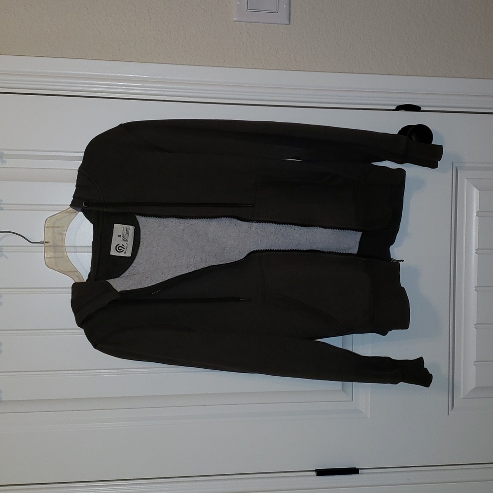 Gray hooded jacket